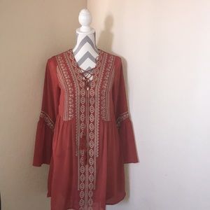 Burnt Orange Bohemian Dress